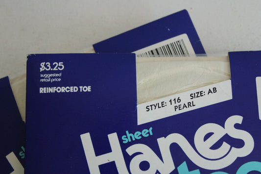 Vintage 1980s 1990s Pantyhose, New NOS Hanes Too, Size AB Pearl