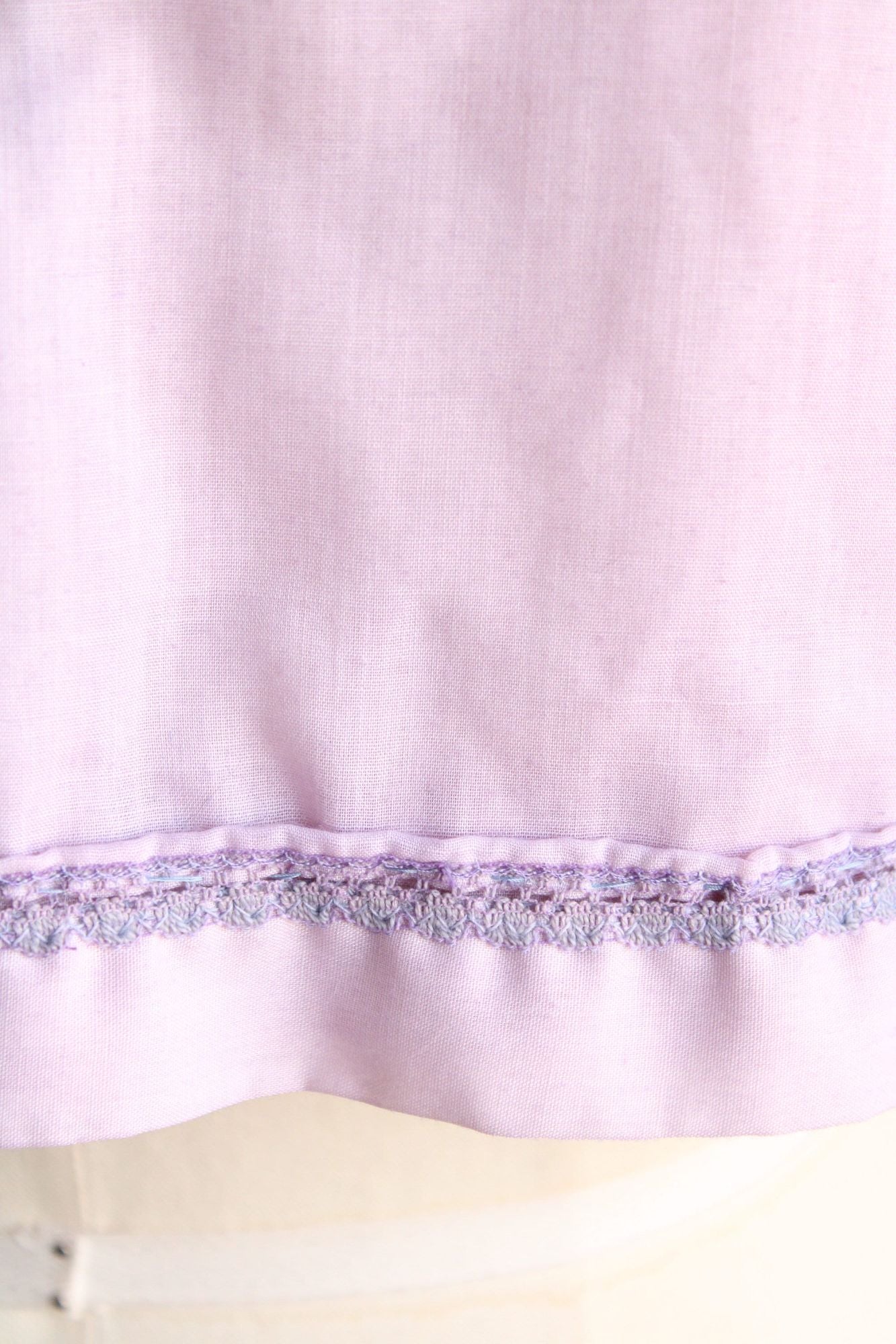 Vintage 1980s Baby Dress, Size 5 Purple Cotton and Lace
