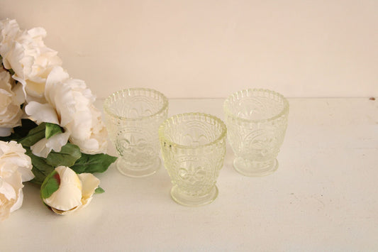 Vintage 1990s Cut Glass Candle Holders by Anthropologie