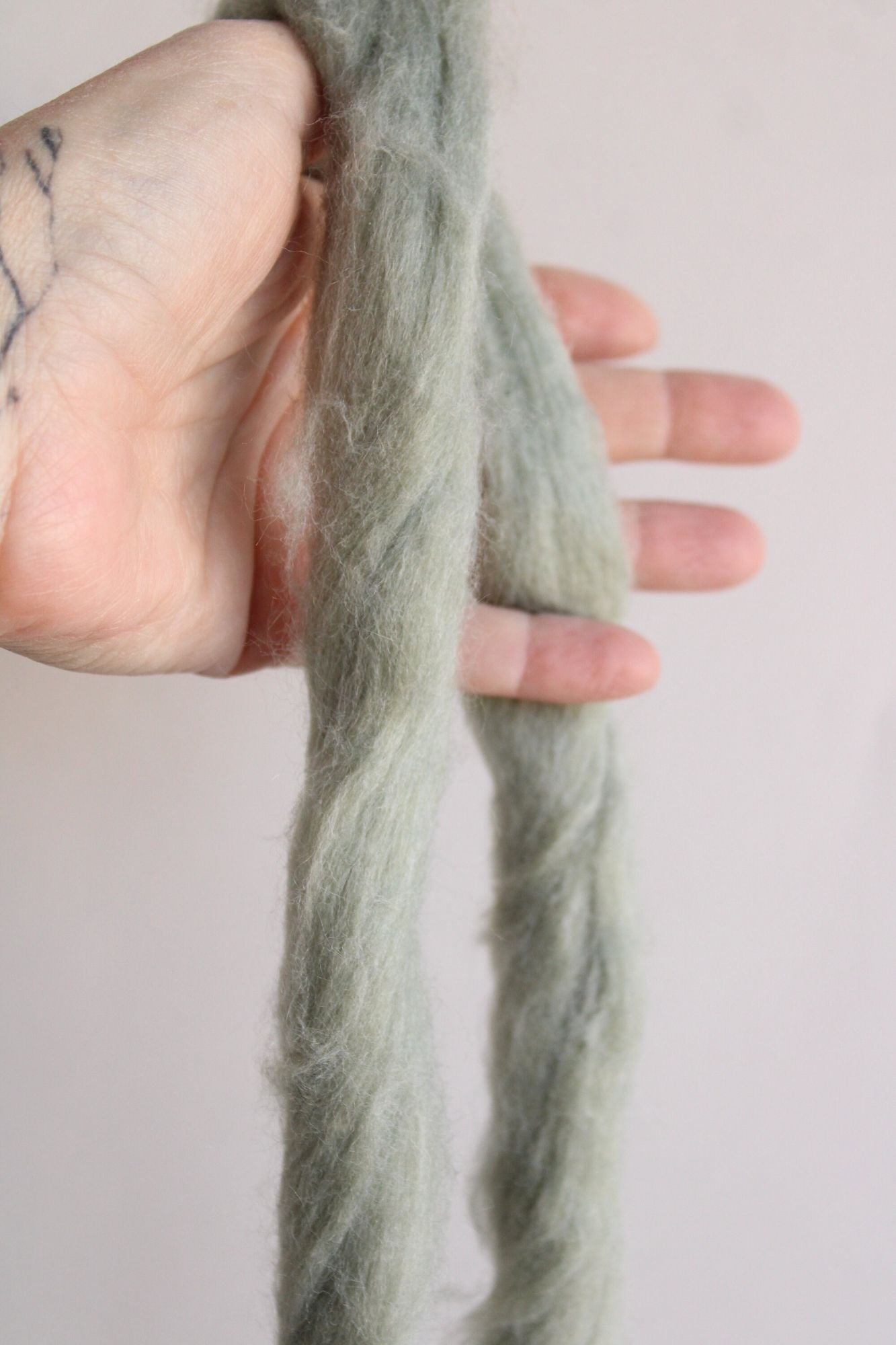 Extra Chunky Jumbo Yarn, Loops and Threads Free Spirit, Dusty Green, 54 Yards, 35 oz