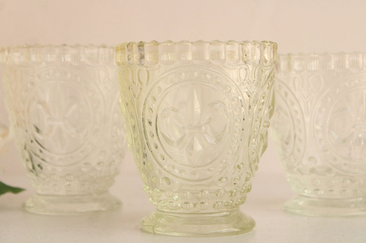 Vintage 1990s Cut Glass Candle Holders by Anthropologie