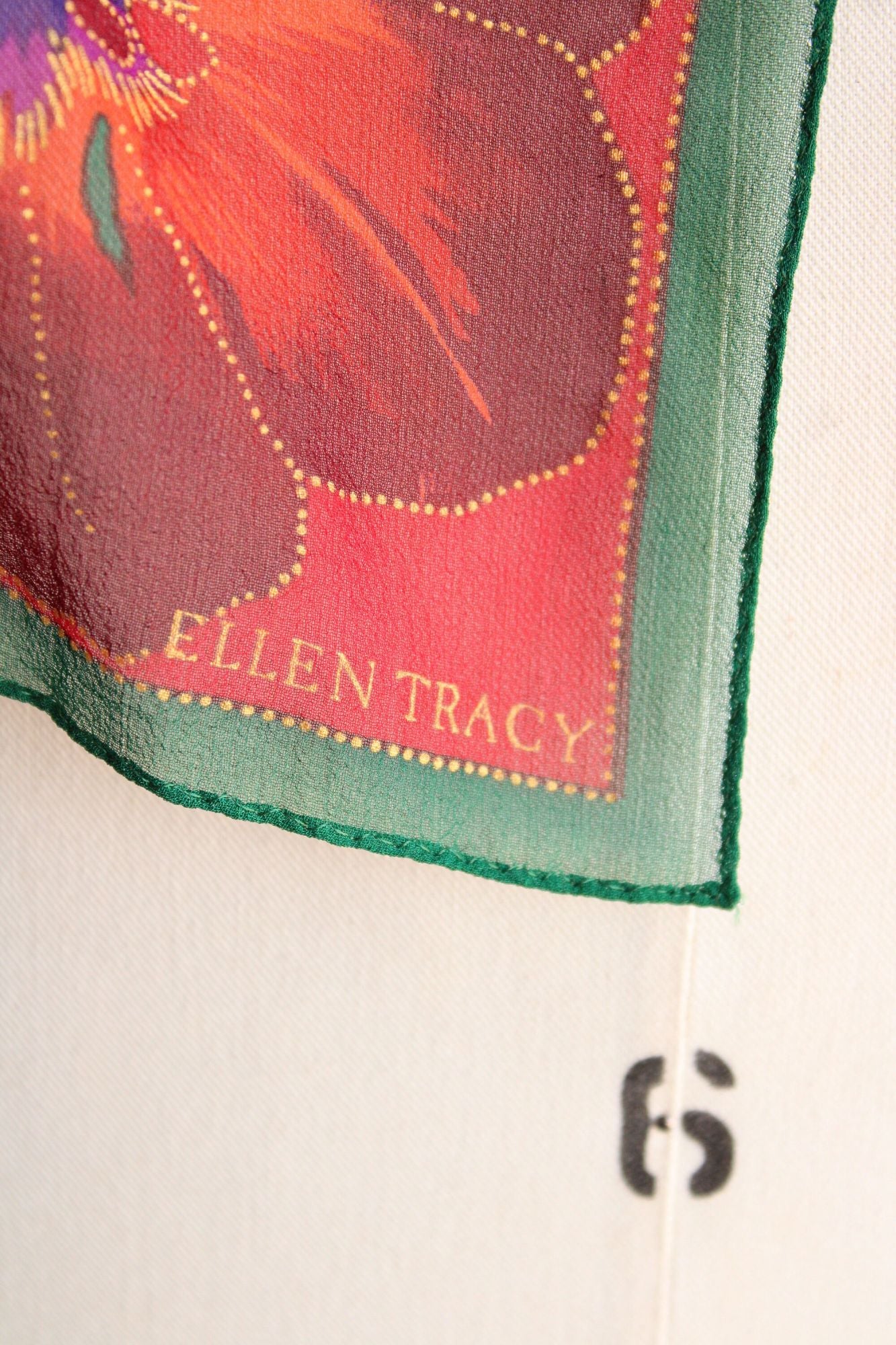 Vintage Ellen Tracy Floral Print Silk Scarf