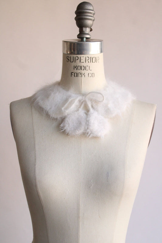 Vintage 1950s White Angora Collar