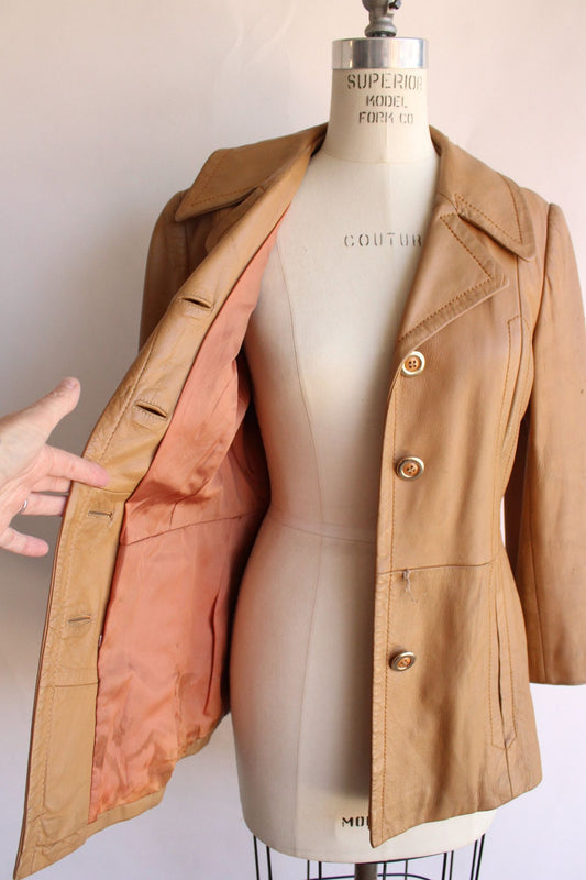 Vintage 1970s Danaya Tan Leather Jacket