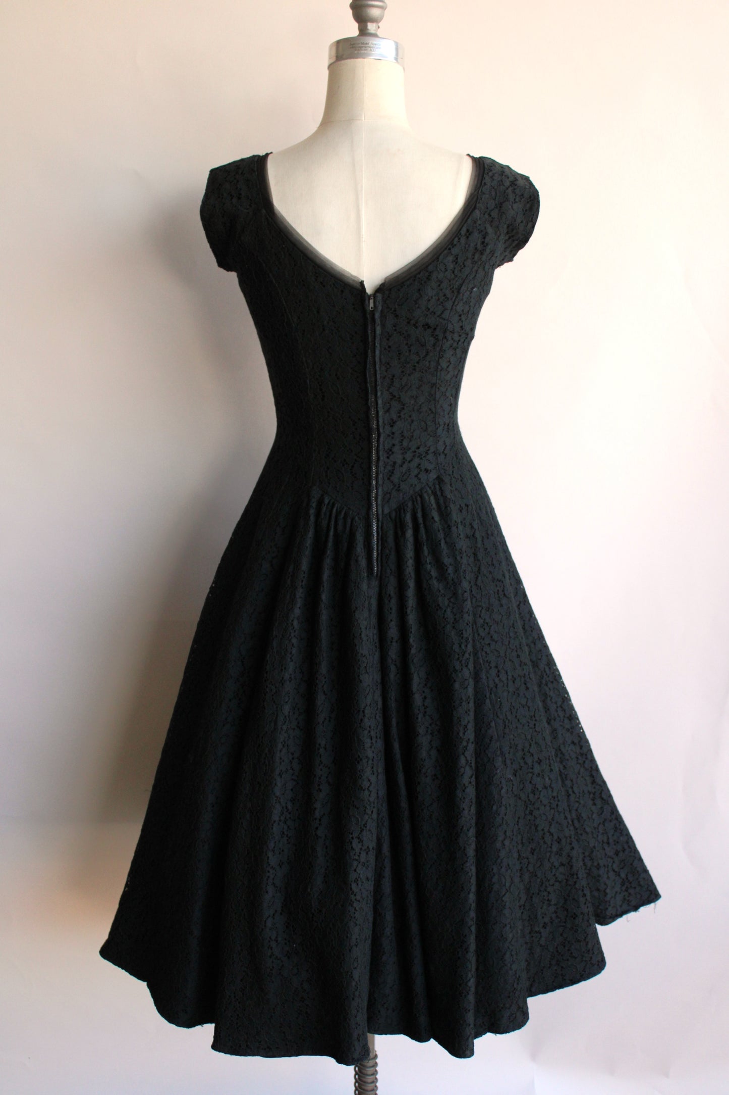 Vintage 1950 Black Lace Dress