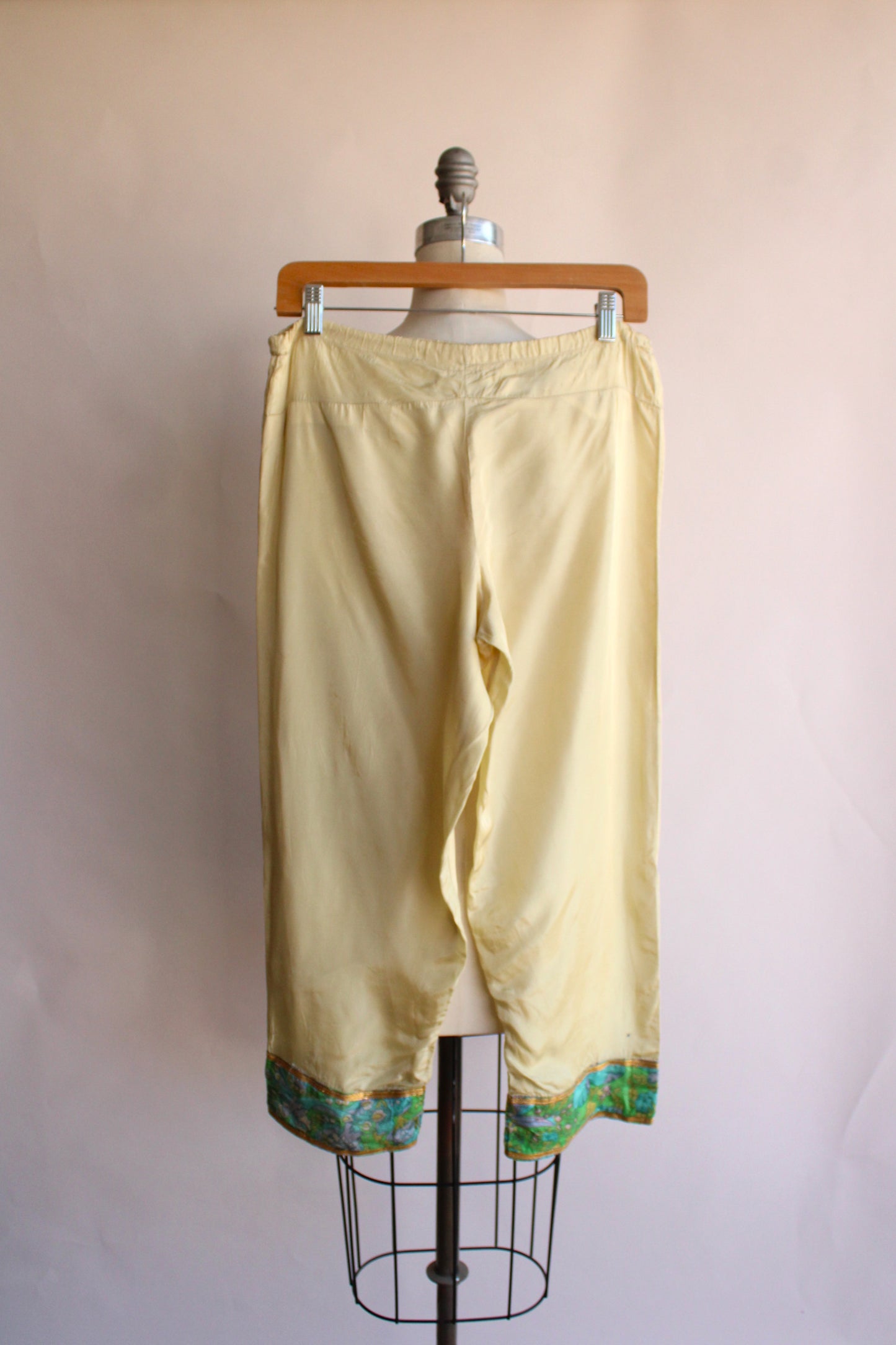 Vintage 1950s 1960s Hollywood Costume Pants Yellow Asian Wide Legged