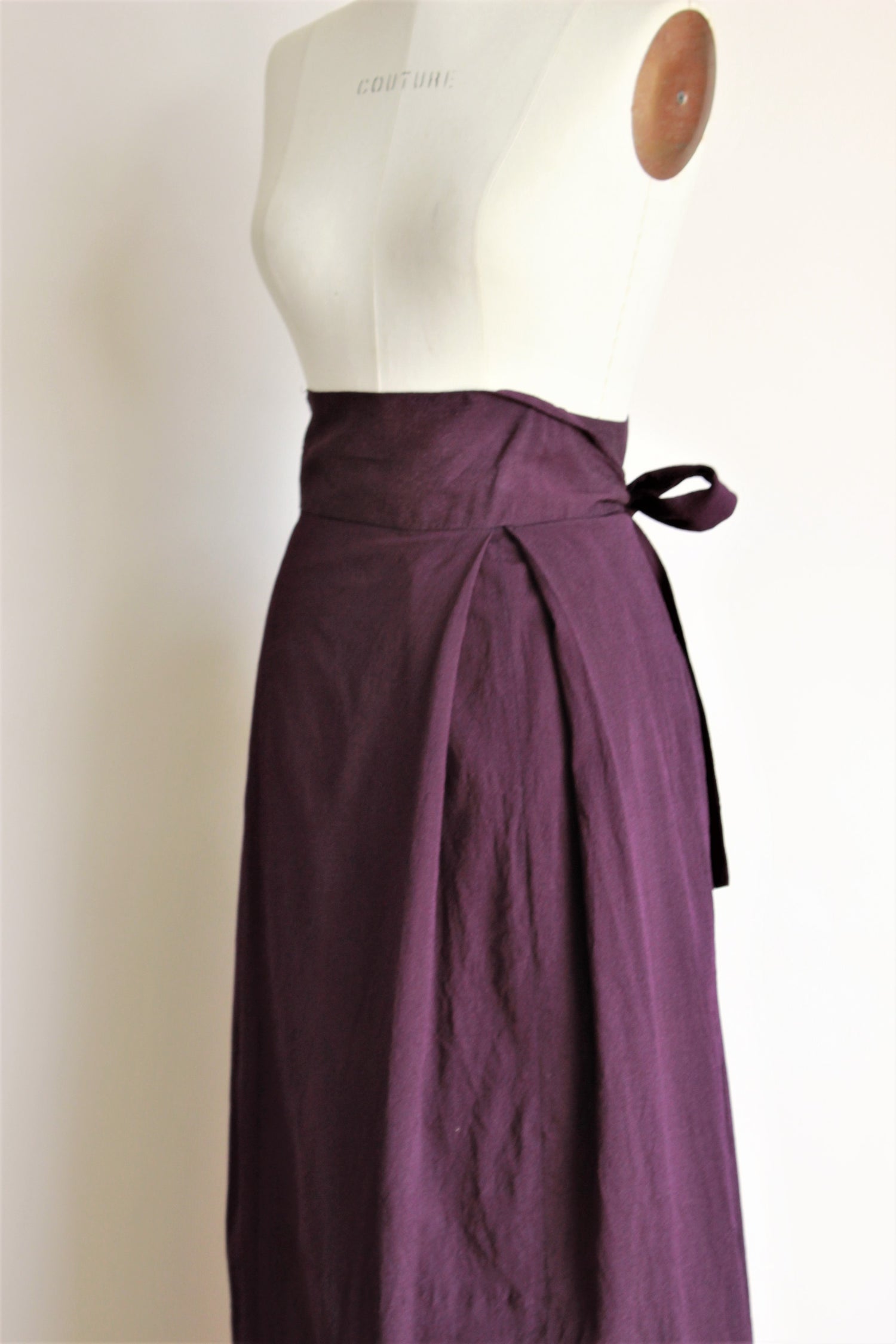 Vintage 1940s Purple Rayon Wrap Skirt