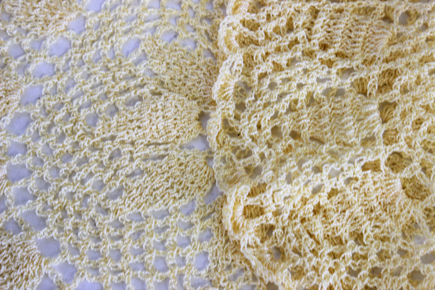 Vintage Crochet Doily in Yellow