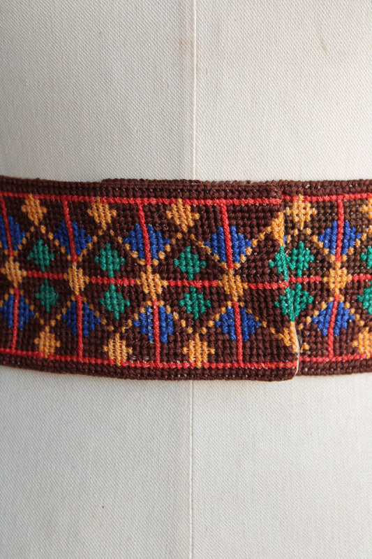 Vintage 1920s Wide Belt, Native American Style