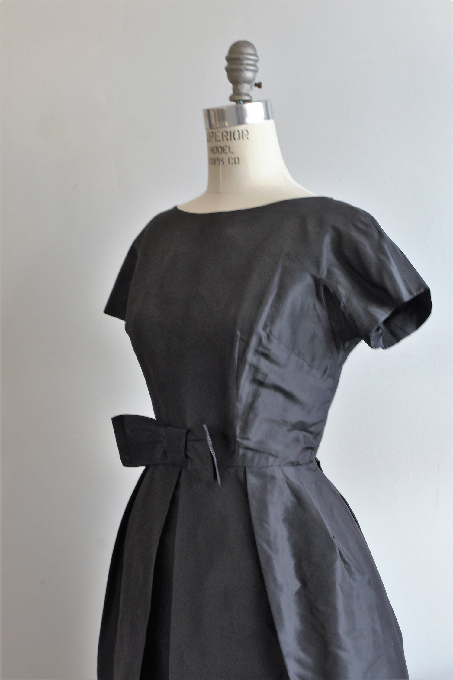 Vintage 1960s Black dress, by Petite Couture Miss Bergdorf, Designed in Paris