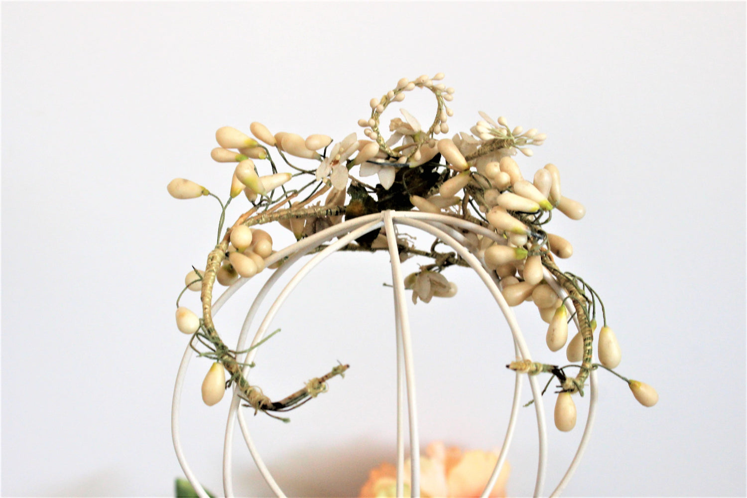 Vintage 1910s 1920s Bridal Crown With Wax Flowers