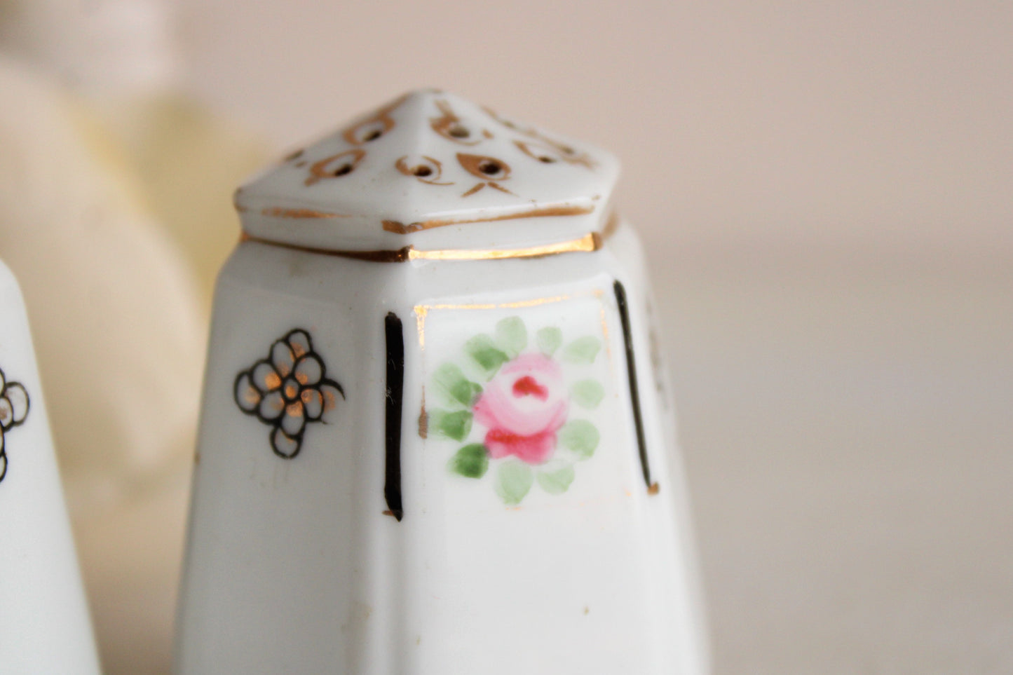 Vintage Japanese Floral Salt and Pepper Shaker