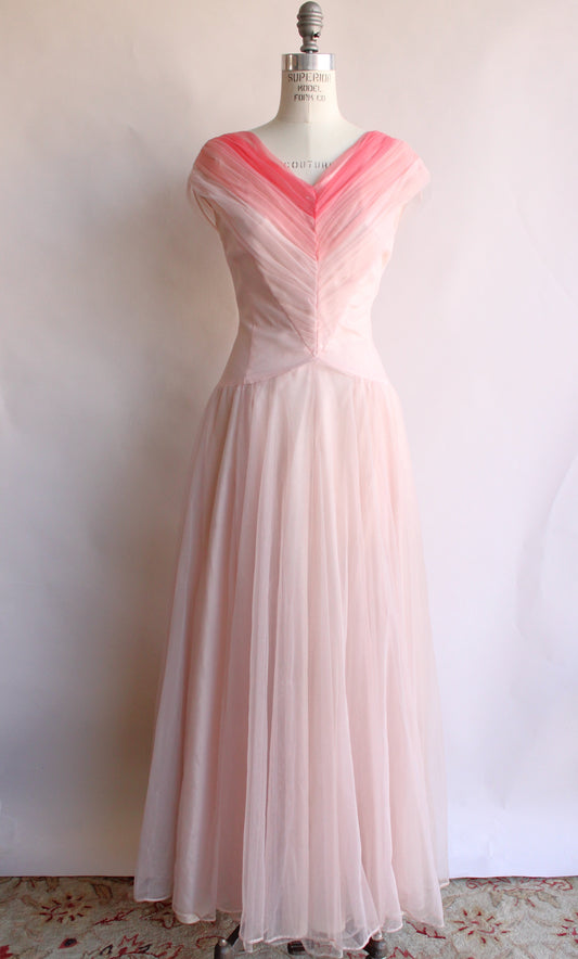 Vintage 1950s Emma Domb Pink Formal Gown