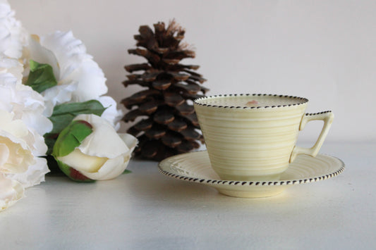 Handpoured Soy Wax Candle in a Vintage Crown Ducal Tea Cup with Saucer