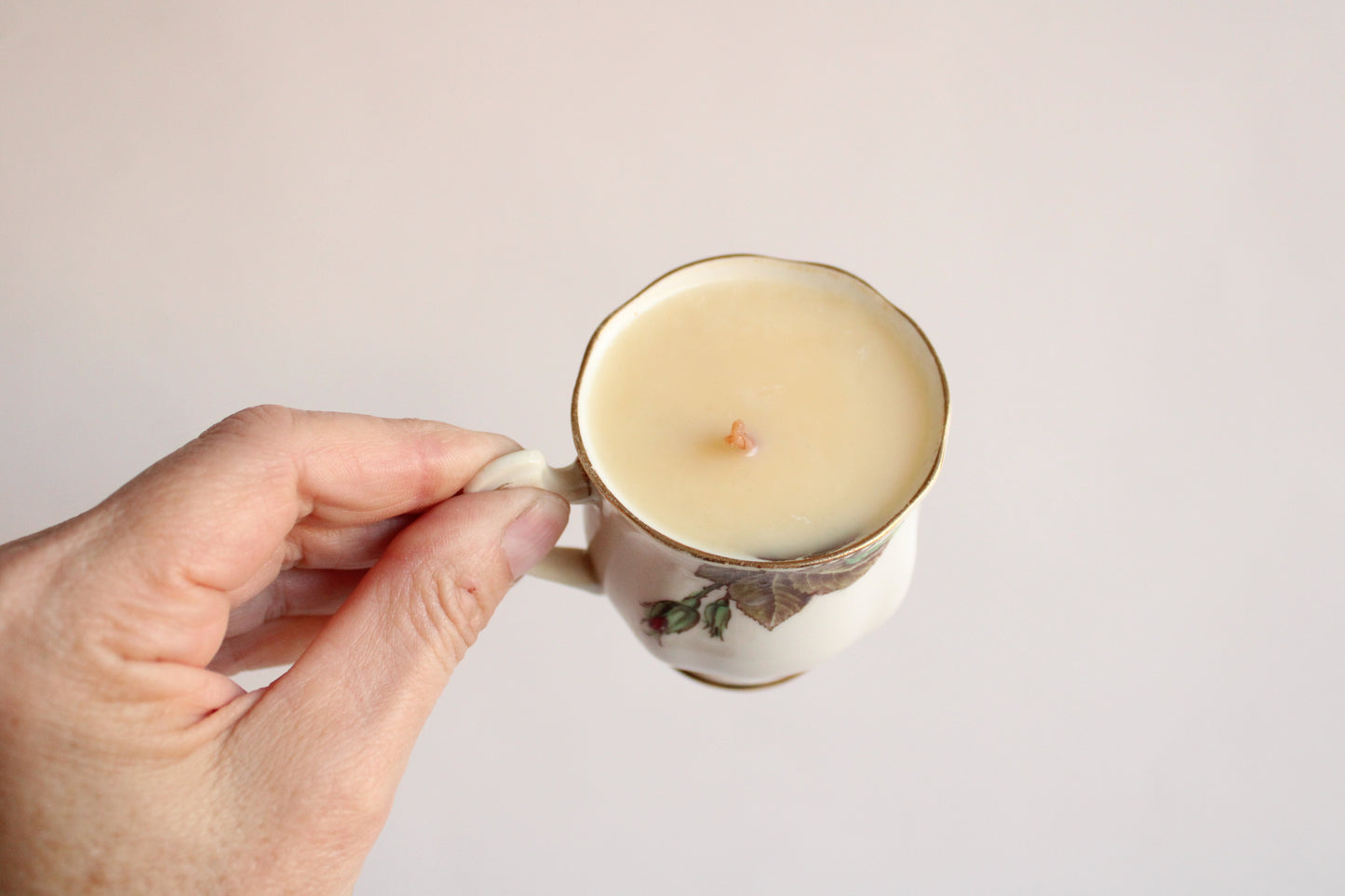 Handpoured Soy Wax Candle in A Royal Standard English Rose Tea Cup and Saucer