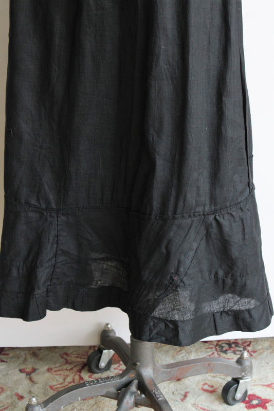 Antique Edwardian Black Mourning Skirt or Petticoat