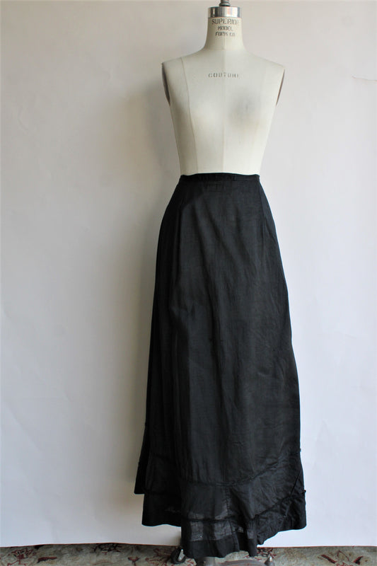 Antique Edwardian Black Mourning Skirt or Petticoat