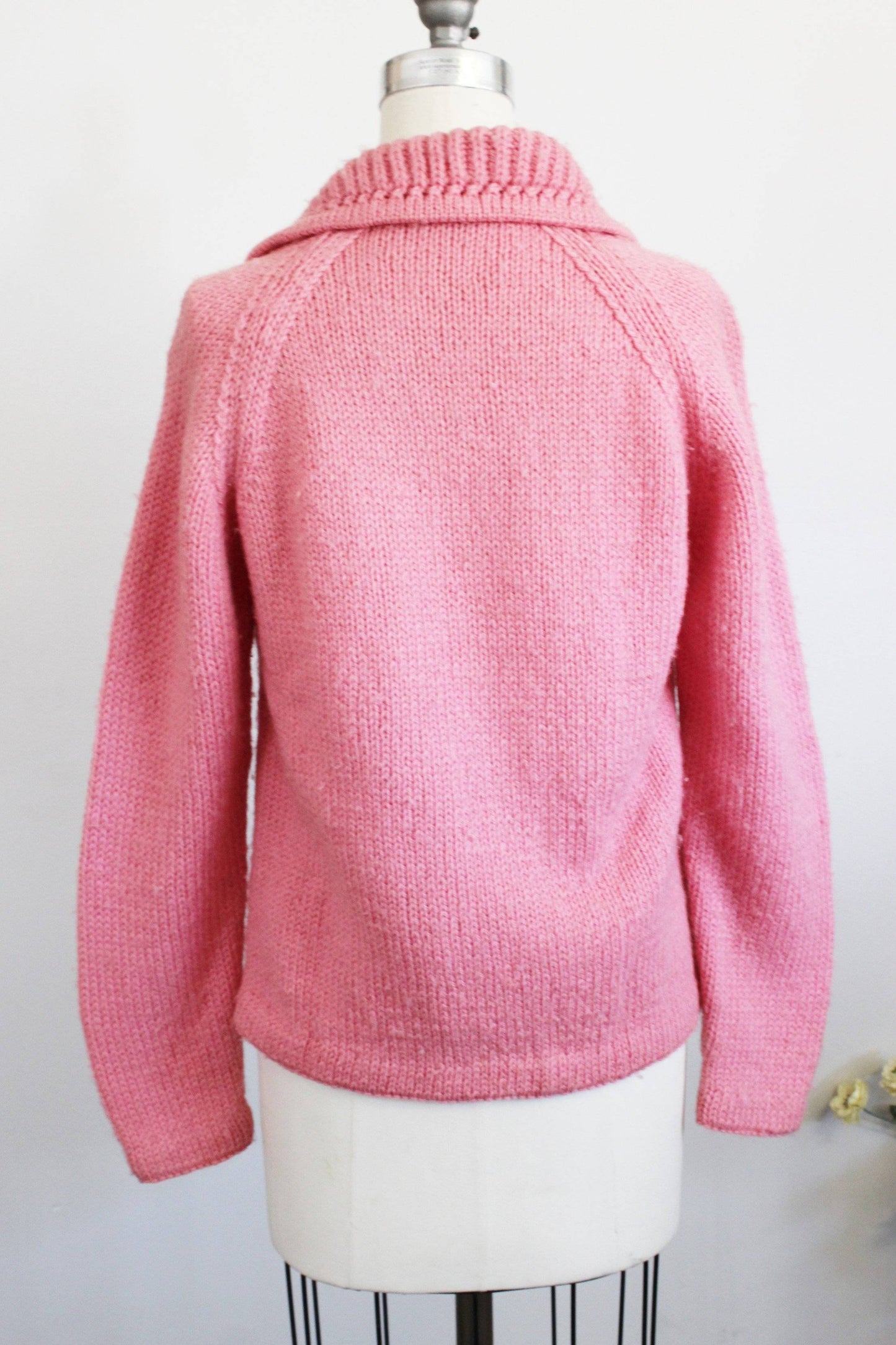 Vintage 1960s Pink Cardigan Sweater-Toadstool Farm Vintage-1960s Cardigan,60s Sweater,Autumn Sweater,Fall Sweater,Knit Cardigan,Pink Sweater,Vintage,Vintage Cardigan,Vintage Clothing,Vintage Sweater