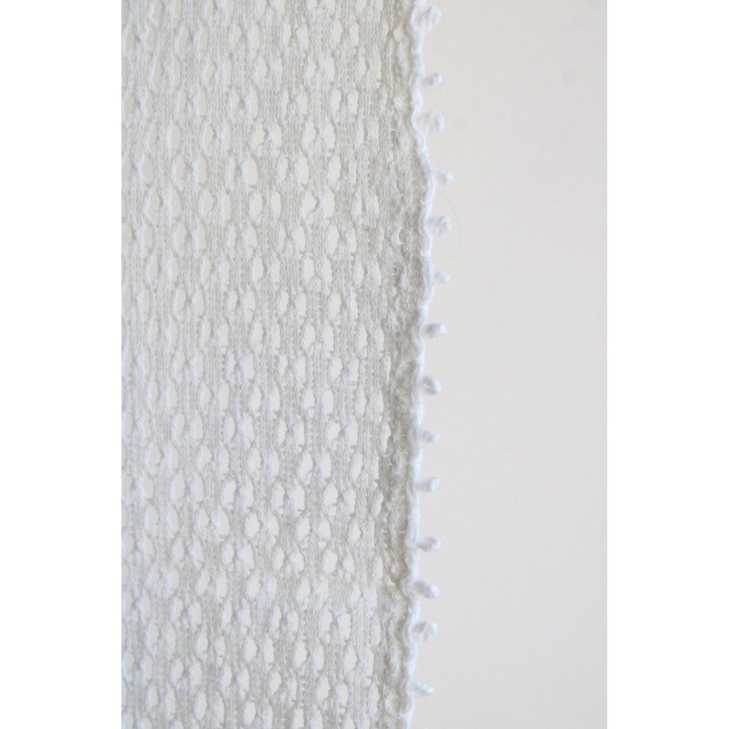 Vintage 1960s Crochet Table Runner in White