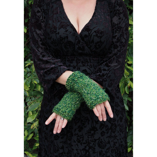 "Emerald Isle" Handknit Fingerless Gloves