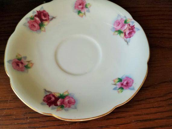 Vintage China Saucer, Made In Occupied Japan-Mint Chips Vintage Home Goods-Japanese China Plate,Japanese Saucer,Made in Occupied Japan,Saucer,Tea Party,Tea Saucer,Vintage,Vintage China,Vintage Tableware
