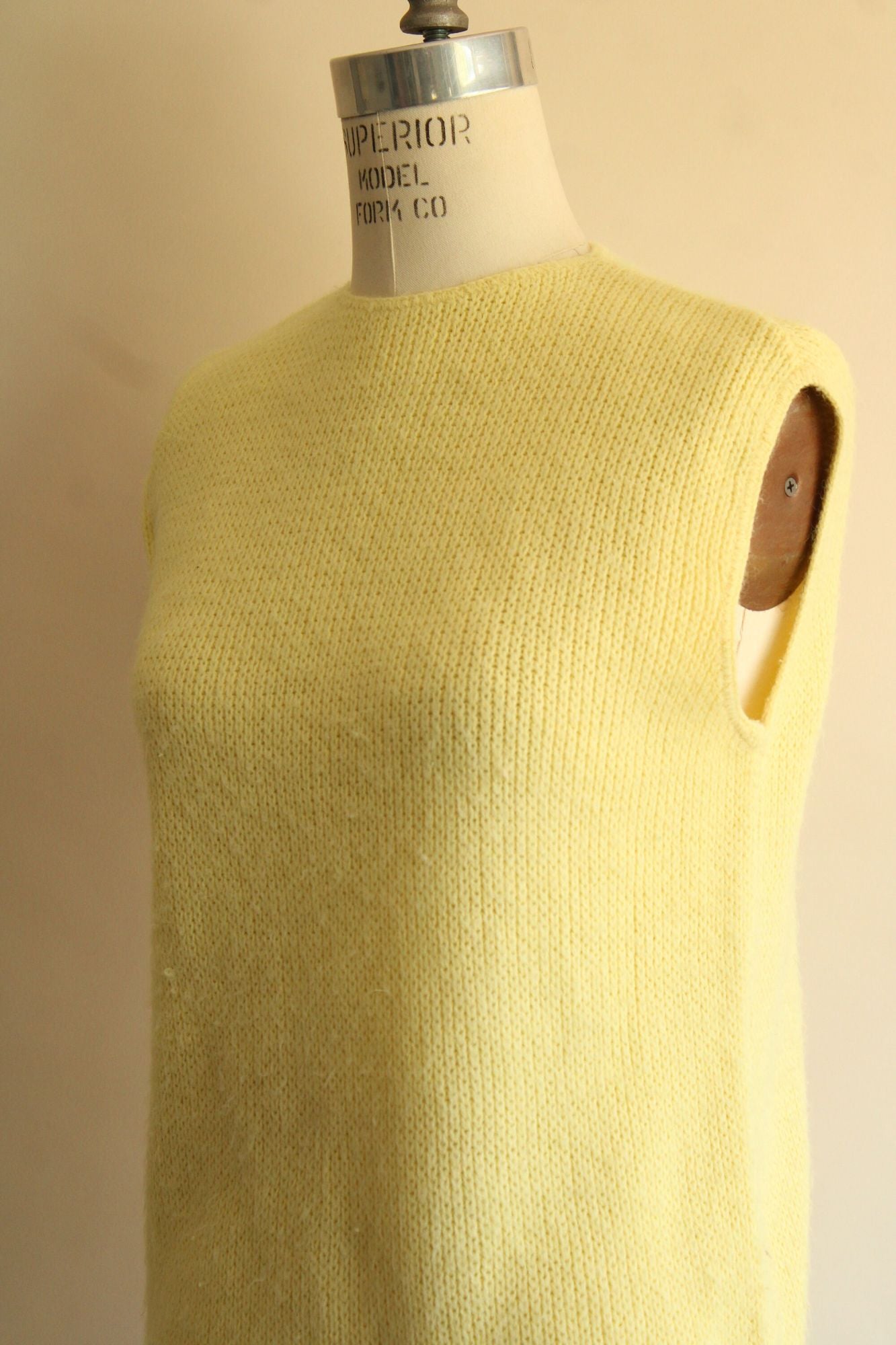 Vintage 1960s Classic Creations Yellow Knit Sweater Vest