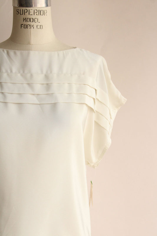 Vintage 1980s NWT Kaki Roberts Winter White Blouse