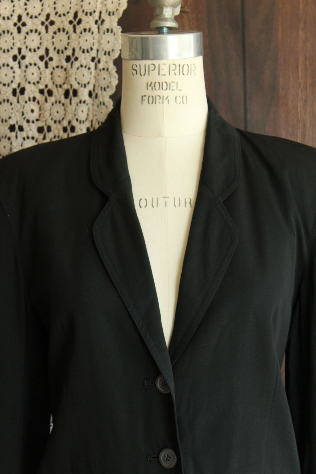 Vintage 1990s 2000s Liz Sport Petite Black Blazer