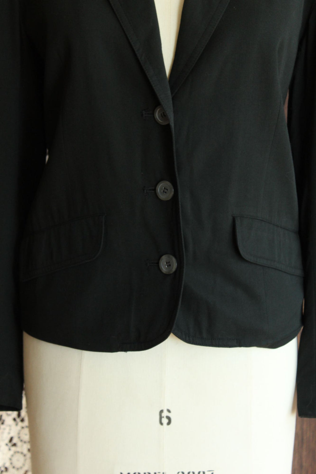 Vintage 1990s 2000s Liz Sport Petite Black Blazer
