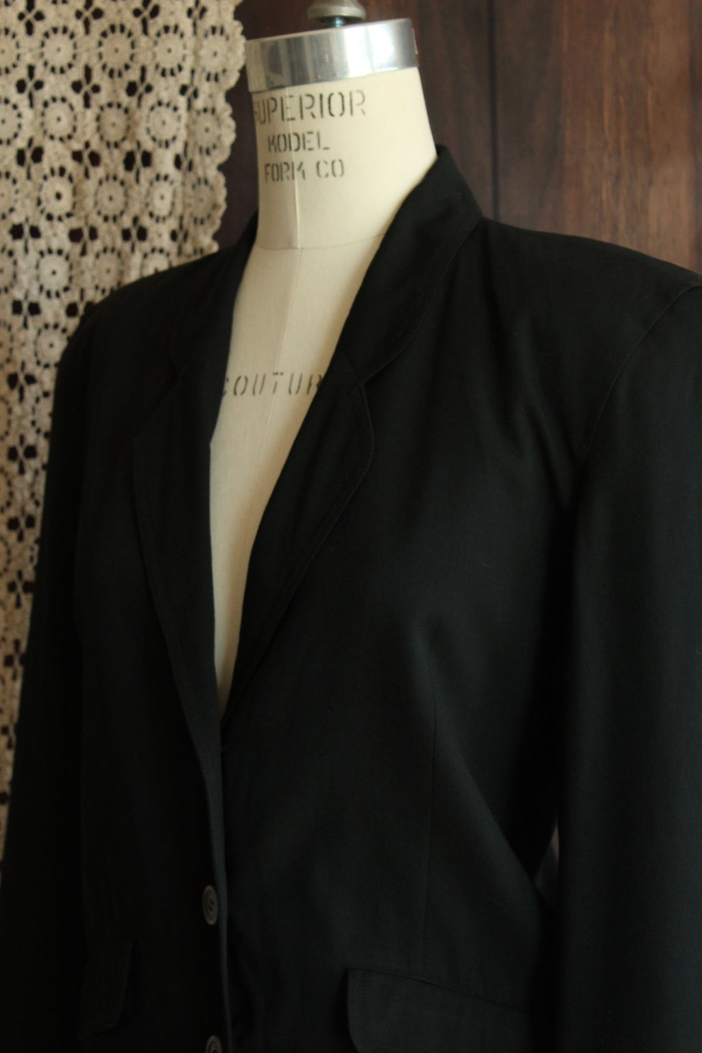 Vintage 1990s 2000s Liz Sport Petite Black Blazer