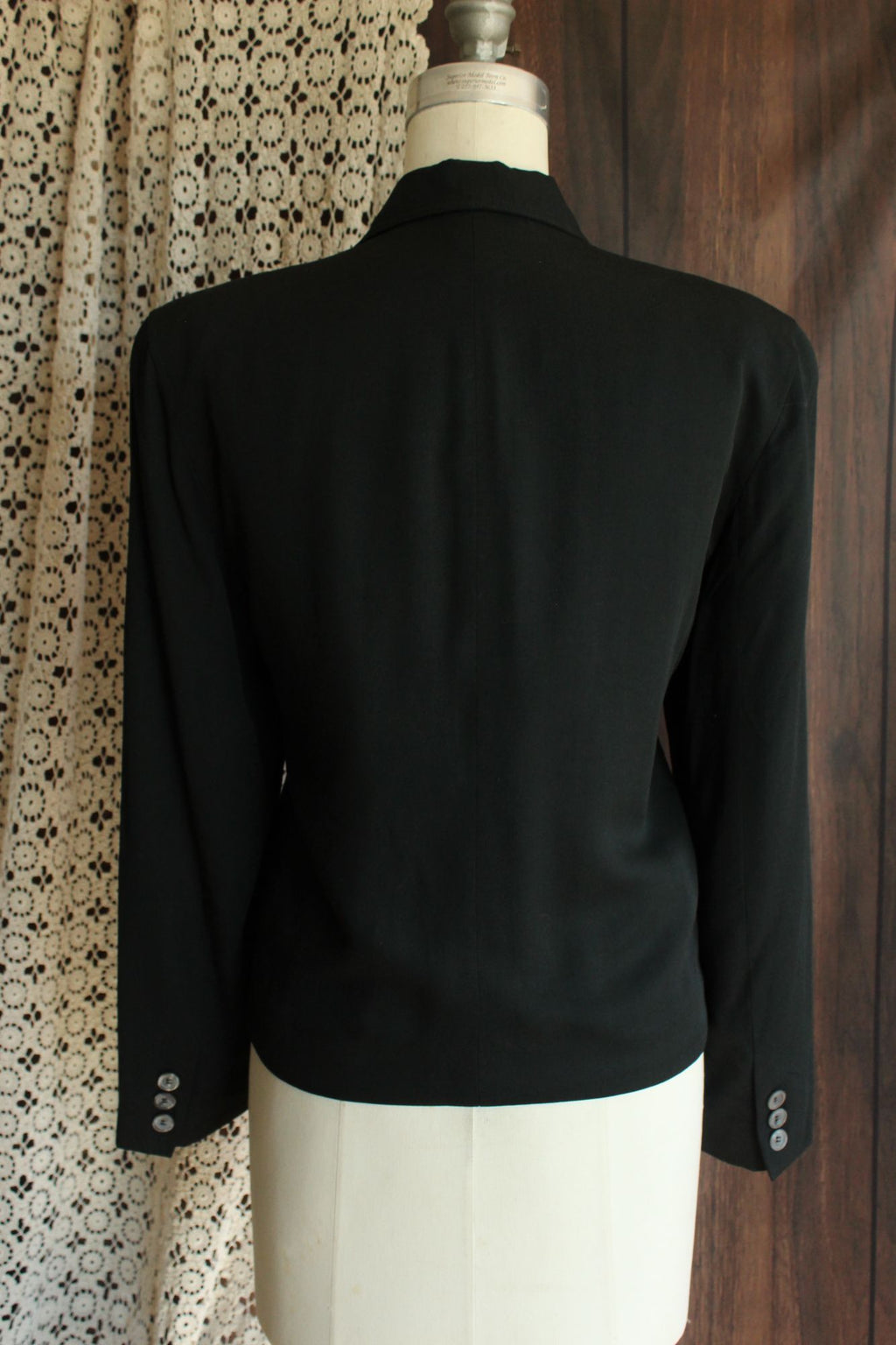 Vintage 1990s 2000s Liz Sport Petite Black Blazer