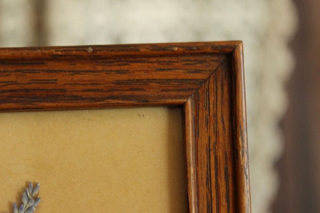 Handmade Framed Pressed Dried Lavender in A Vintage Wood Frame