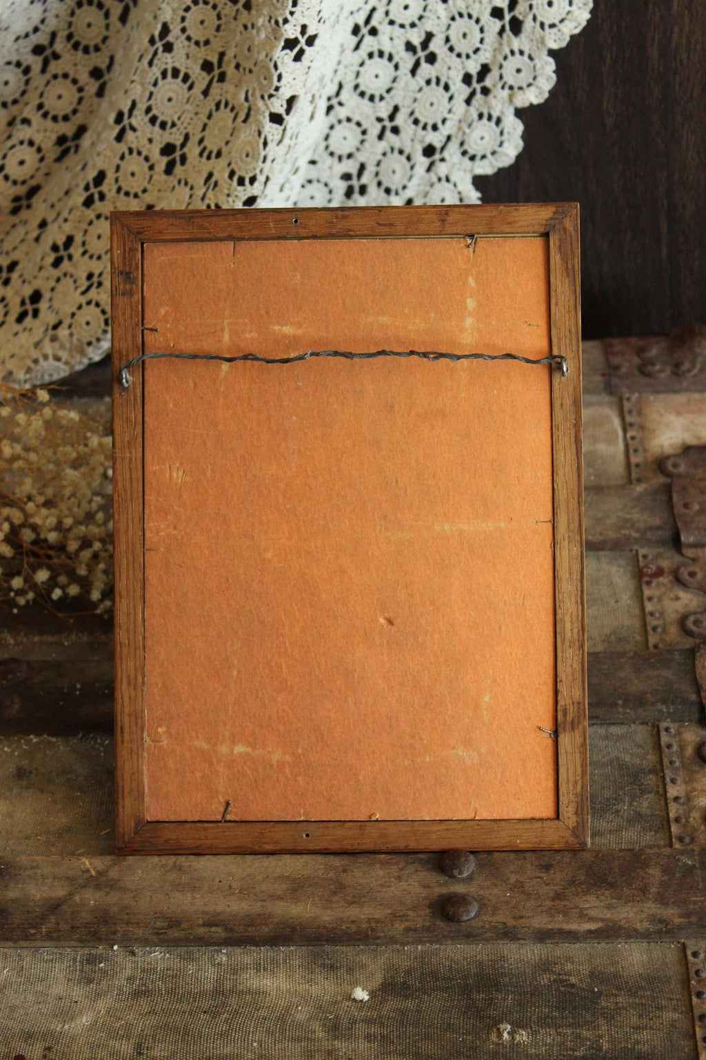 Handmade Framed Pressed Dried Lavender in A Vintage Wood Frame