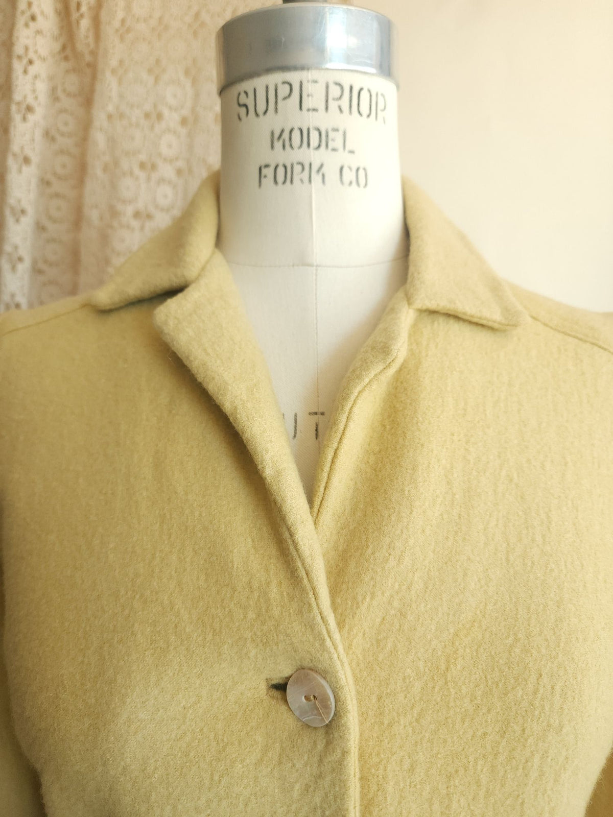 Vintage 1960s Fred Rothschild Yellow Wool Coat Dress