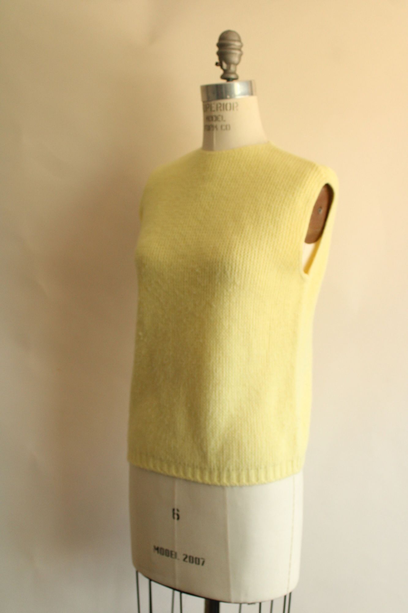 Vintage 1960s Classic Creations Yellow Knit Sweater Vest