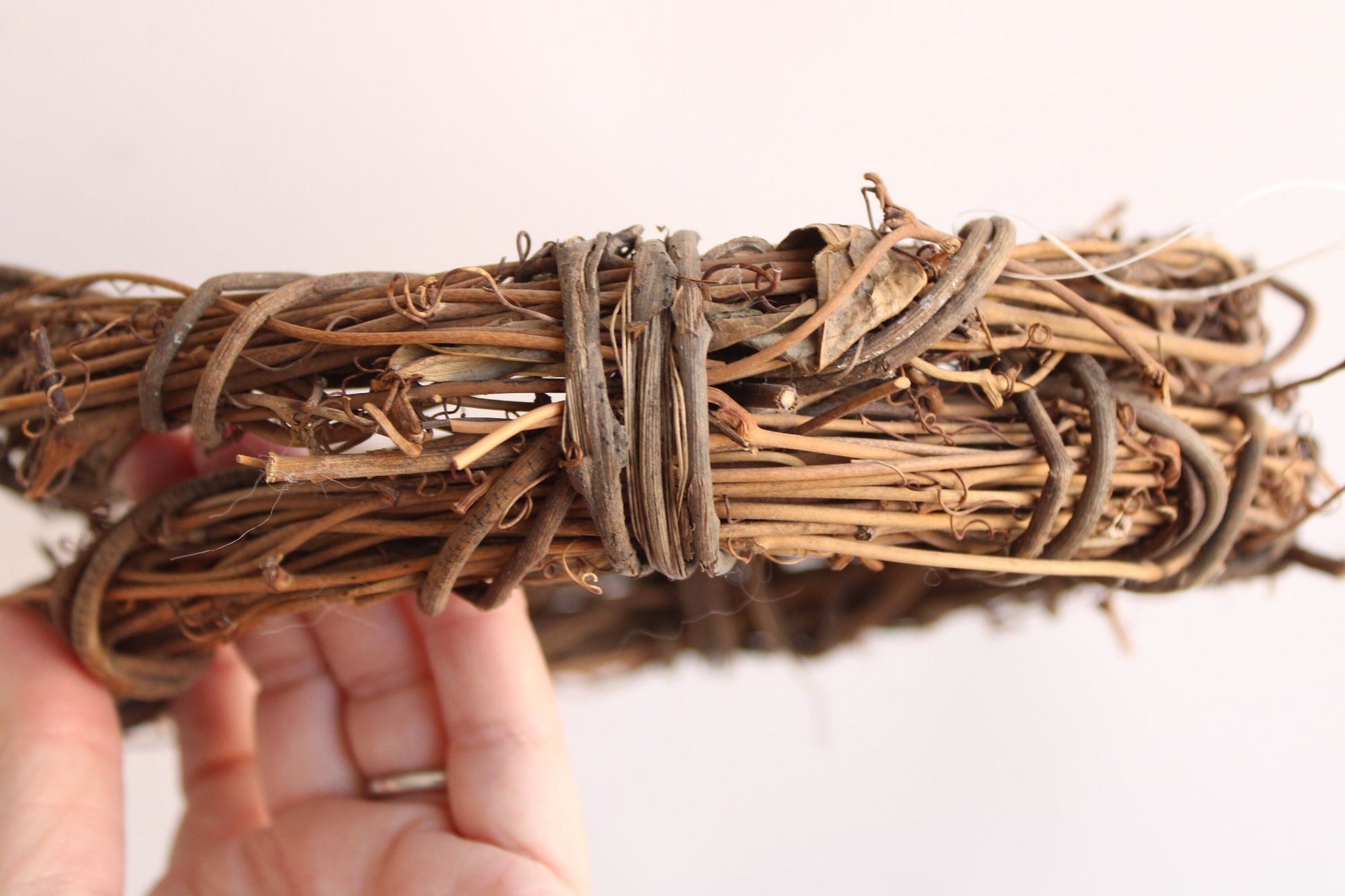 Grapevine Wreath, NOS, 6" Diameter, Single or Double, Natural Round