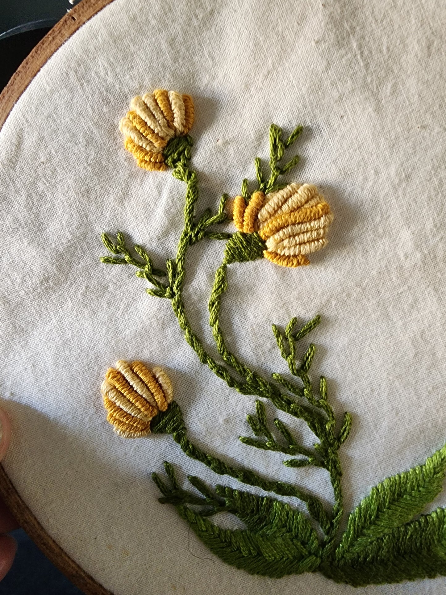 "Dandelions" Hand Embroidered Hoop Art