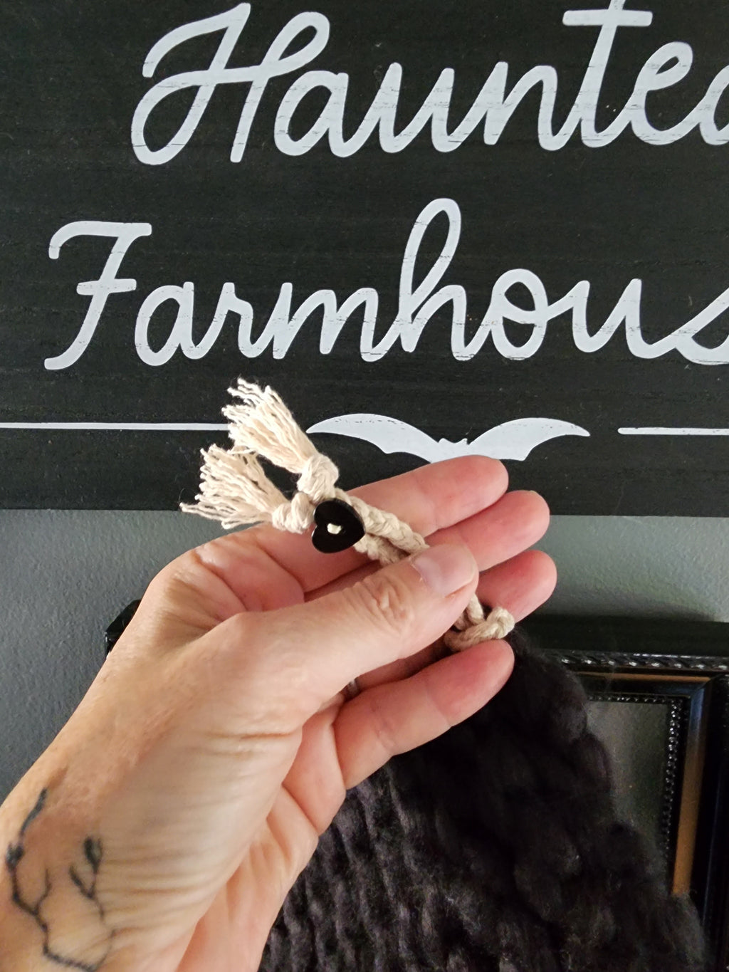 Extra Chunky Handknit Potholder or Trivet in Black
