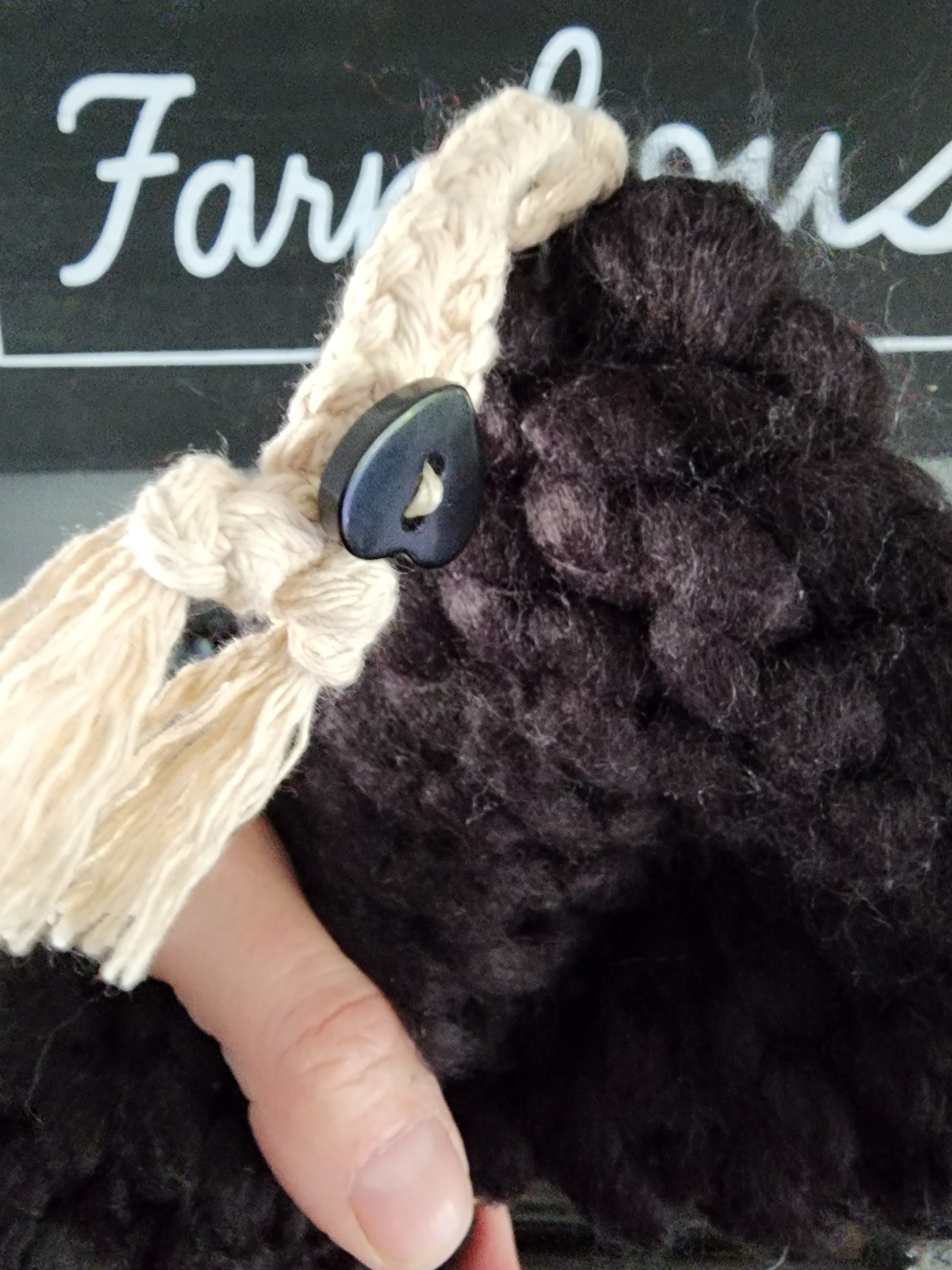 Extra Chunky Handknit Potholder or Trivet in Black