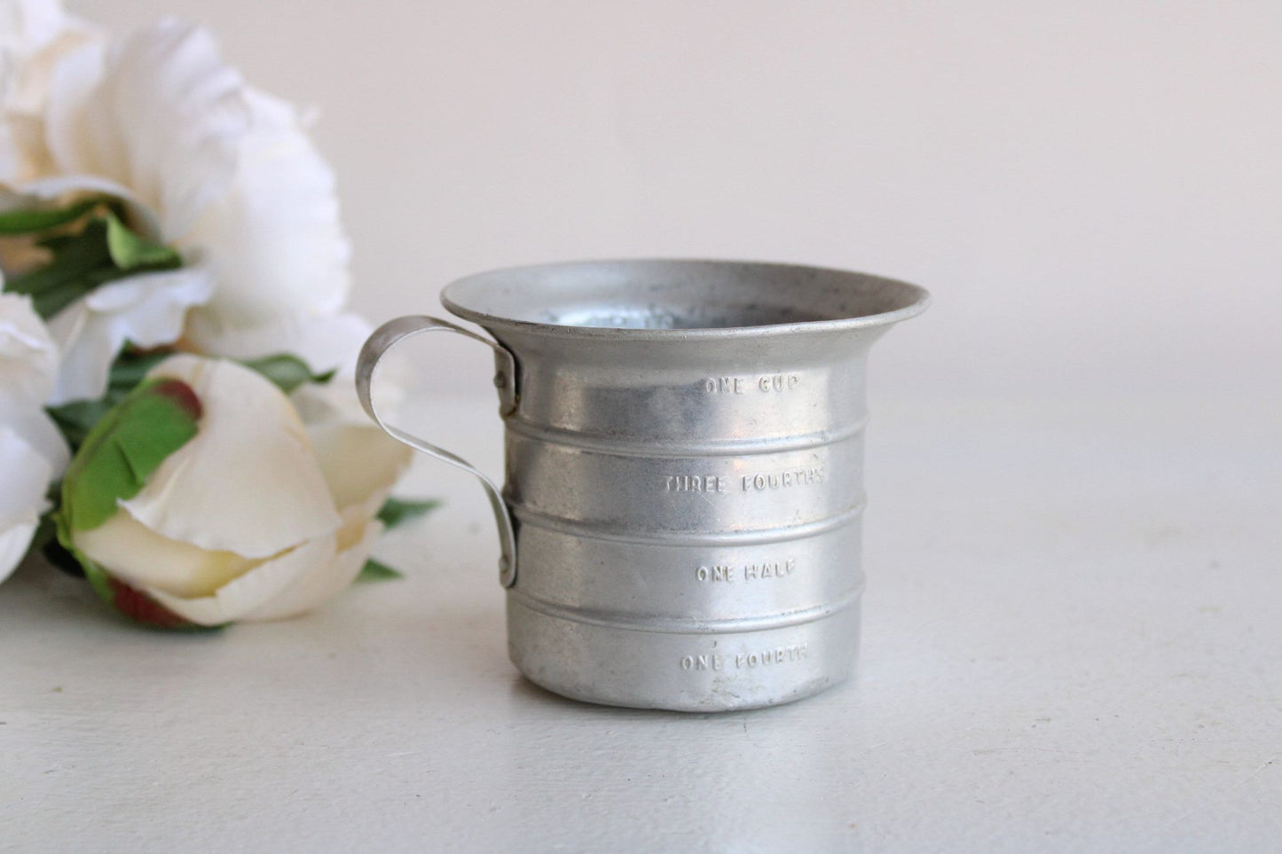 Vintage 1950s Measuring Cup, Aluminum One Cup, Country Retro Kitchen
