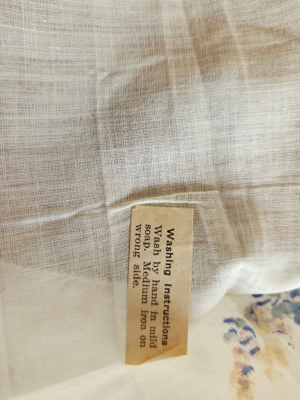 Vintage 1940s 1950s NWT Handkerchief, Hand Painted by D. Cripps with Flowers