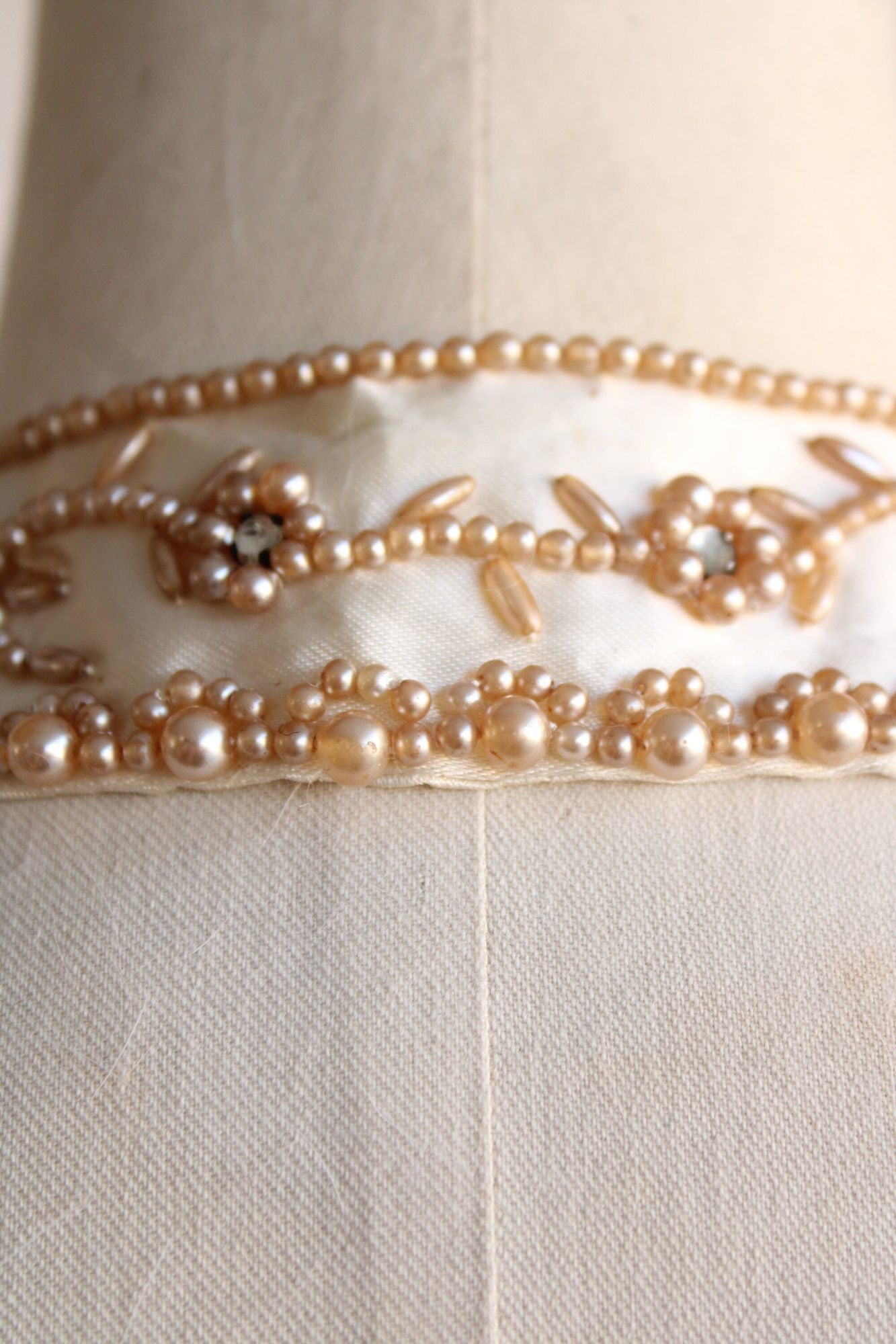 Vintage 1950s Faux Pearl Collar