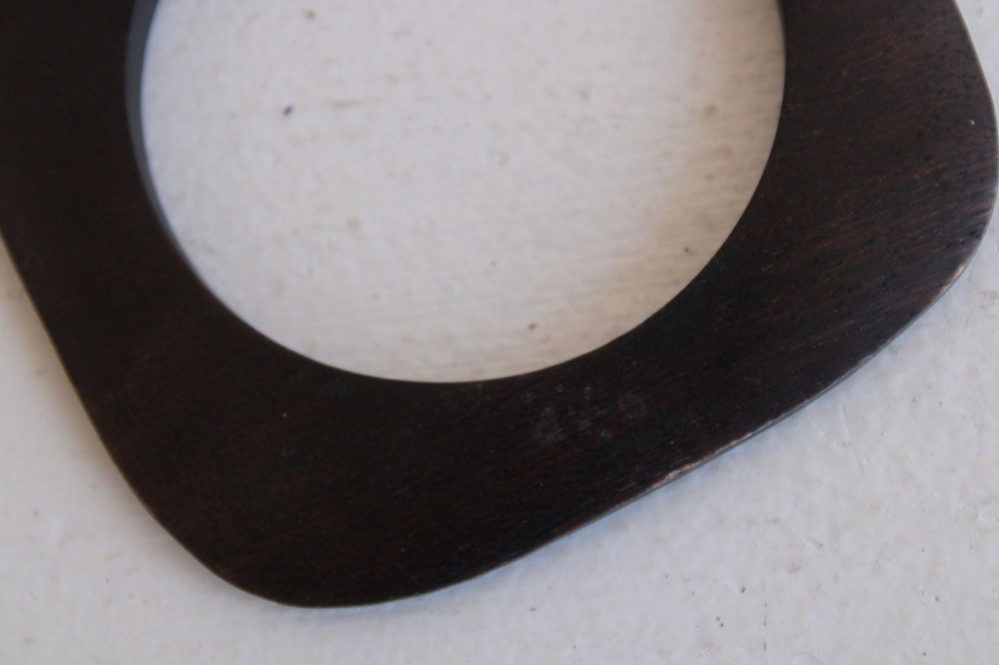 Vintage Brown Wood Carved Bangle Bracelet