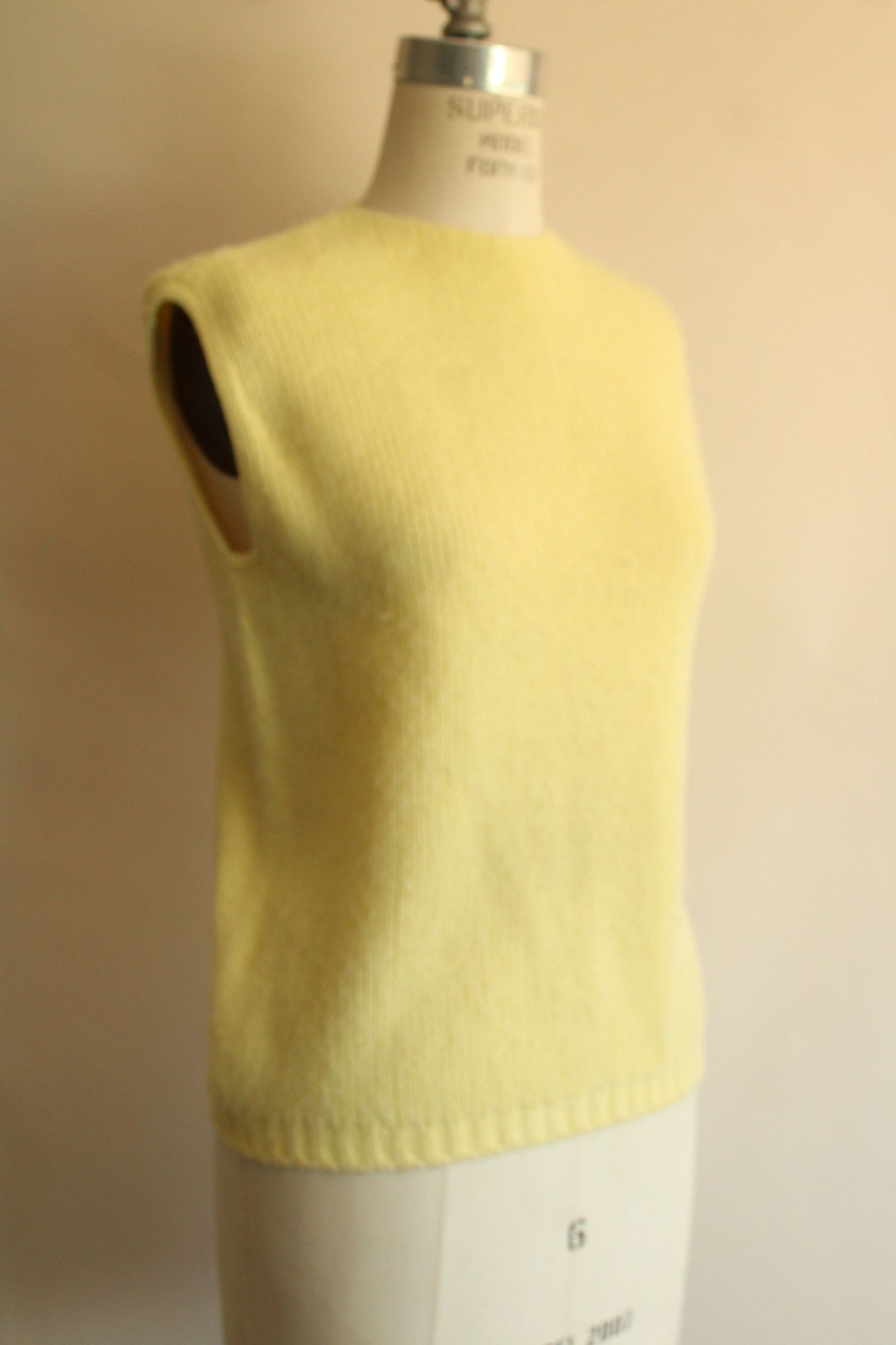 Vintage 1960s Classic Creations Yellow Knit Sweater Vest