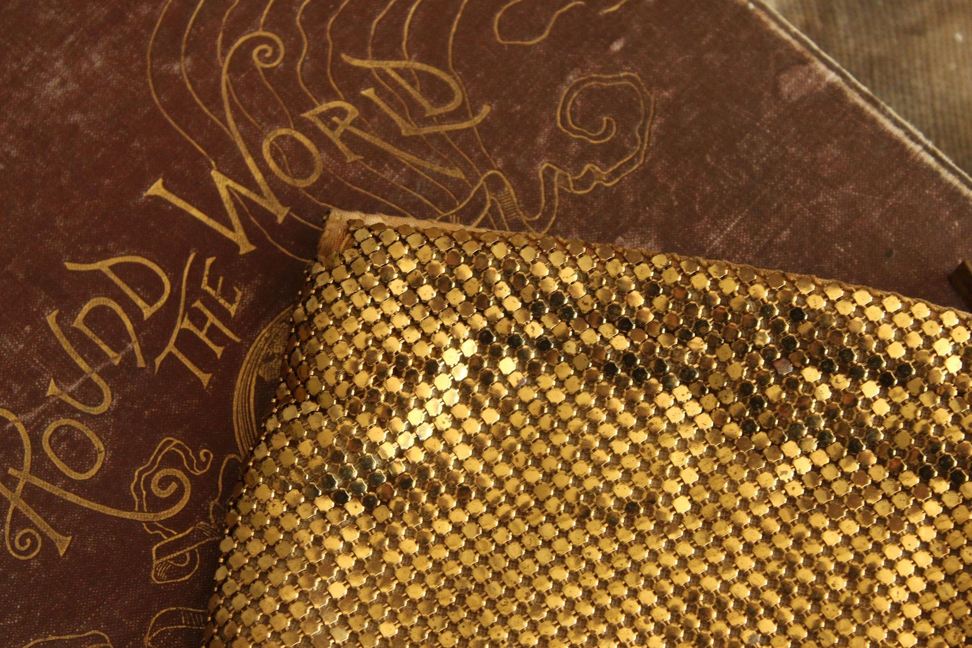 Vintage 1930s 1940s Gold Mesh Evening Clutch, Possible Whiting and Davis