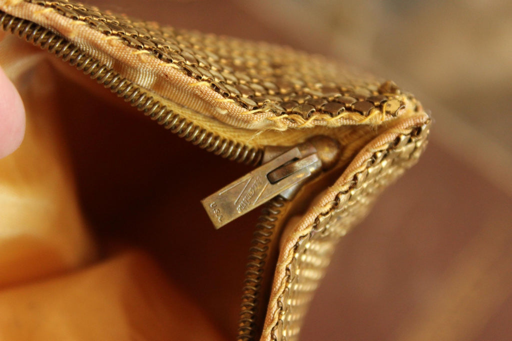 Vintage 1930s 1940s Gold Mesh Evening Clutch, Possible Whiting and Davis