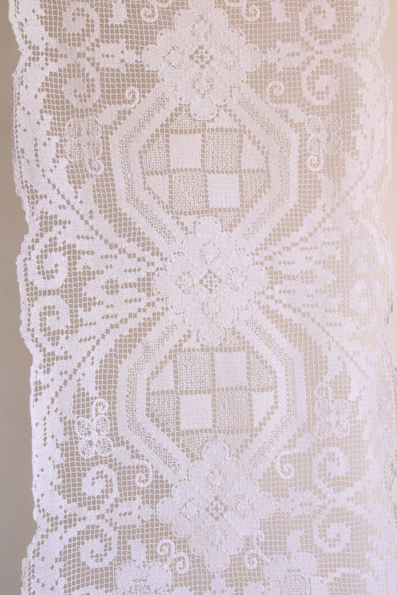 Vintage Ivory Lace Table Runner Small Ivory Lace