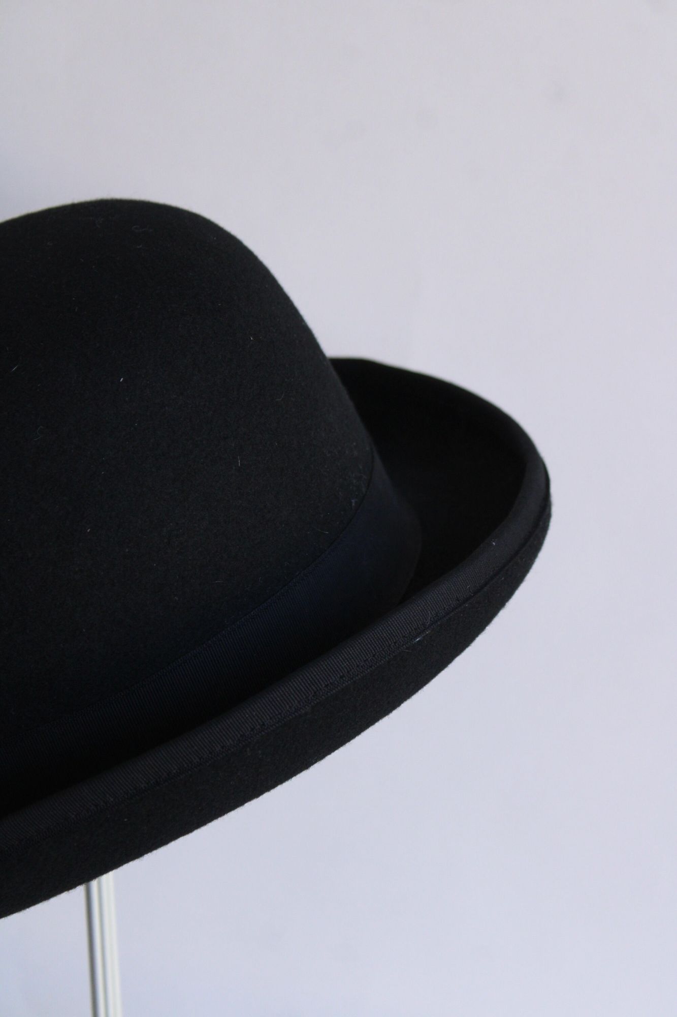 Vintage 2000s Men's Black Wool Bowler Hat