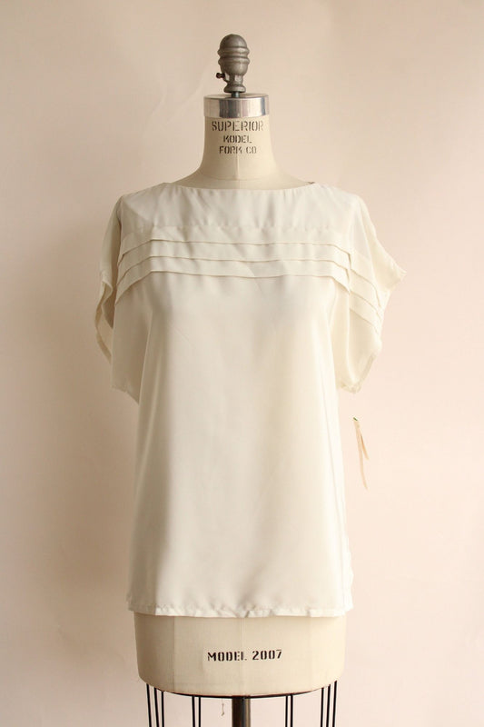 Vintage 1980s NWT Kaki Roberts Winter White Blouse