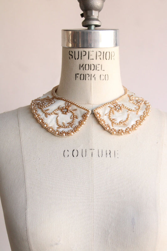 Vintage 1950s Faux Pearl Collar